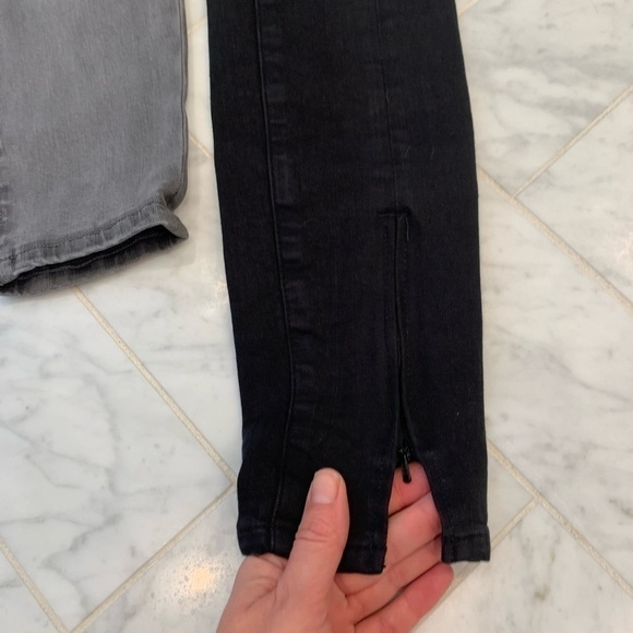 𝅺FRAME Le high Skinny jeans black w/ front slit zippers sz 23  EUC - Picture 5 of 8